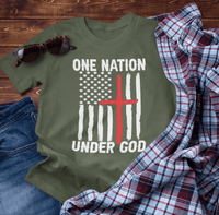 One Nation Under God, Patriotic Unisex T-Shirt, Love of God and Country Tee