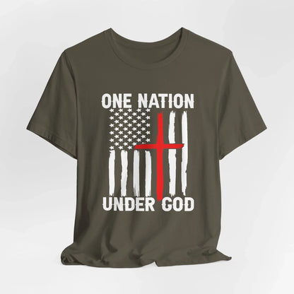 One Nation Under God, Patriotic Unisex T-Shirt, Love of God and Country Tee - SKULLFURY MERCH