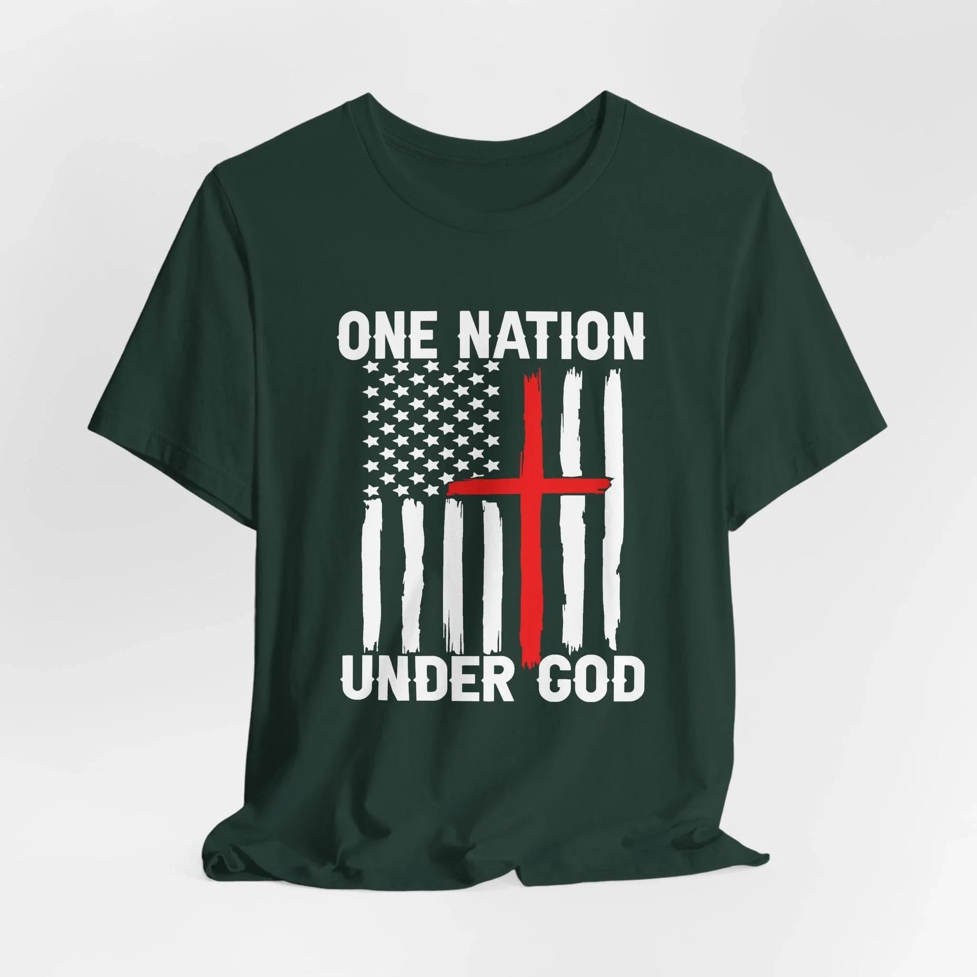 One Nation Under God, Patriotic Unisex T-Shirt, Love of God and Country Tee - SKULLFURY MERCH