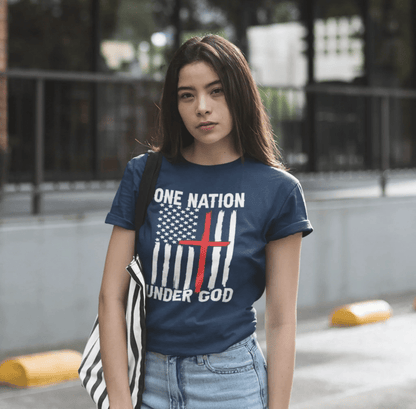 One Nation Under God, Patriotic Unisex T-Shirt, Love of God and Country Tee - SKULLFURY MERCH