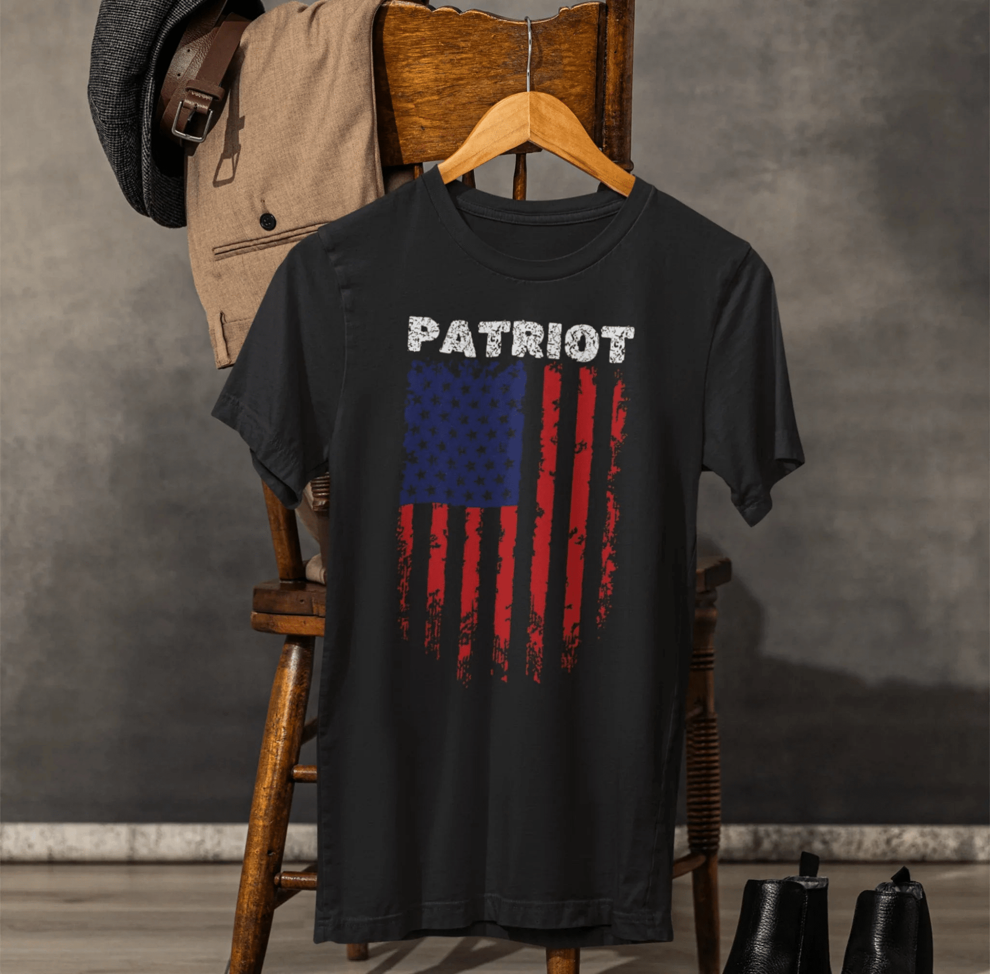 Patriot Flag Unisex T-Shirt, American Pride Tee, Fearless and Bold Shirt, USA Patriotism Top, Patriotic Gift - SKULLFURY MERCH