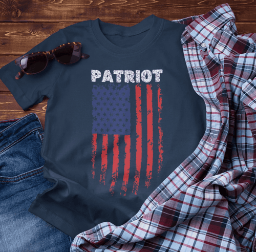 Patriot Flag Unisex T-Shirt, American Pride Tee, Fearless and Bold Shirt, USA Patriotism Top, Patriotic Gift - SKULLFURY MERCH
