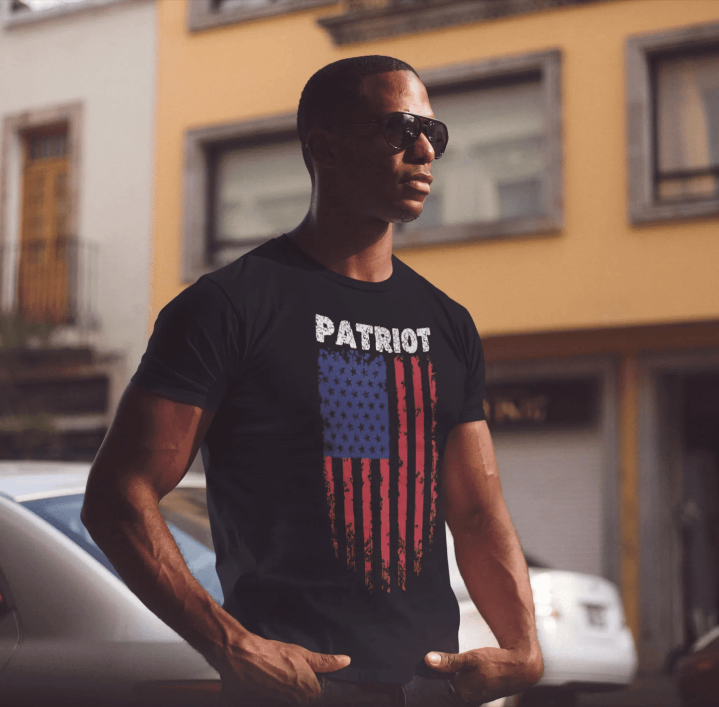 Patriot Flag Unisex T-Shirt, American Pride Tee, Fearless and Bold Shirt, USA Patriotism Top, Patriotic Gift - SKULLFURY MERCH