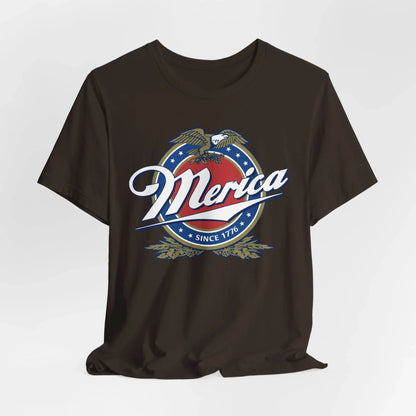 Patriotic American Tee - Merica Design, Unisex Short Sleeve Shirt for BBQ, Independence Day, Family Gatherings, Casual Wear, Gift - SKULLFURY MERCH