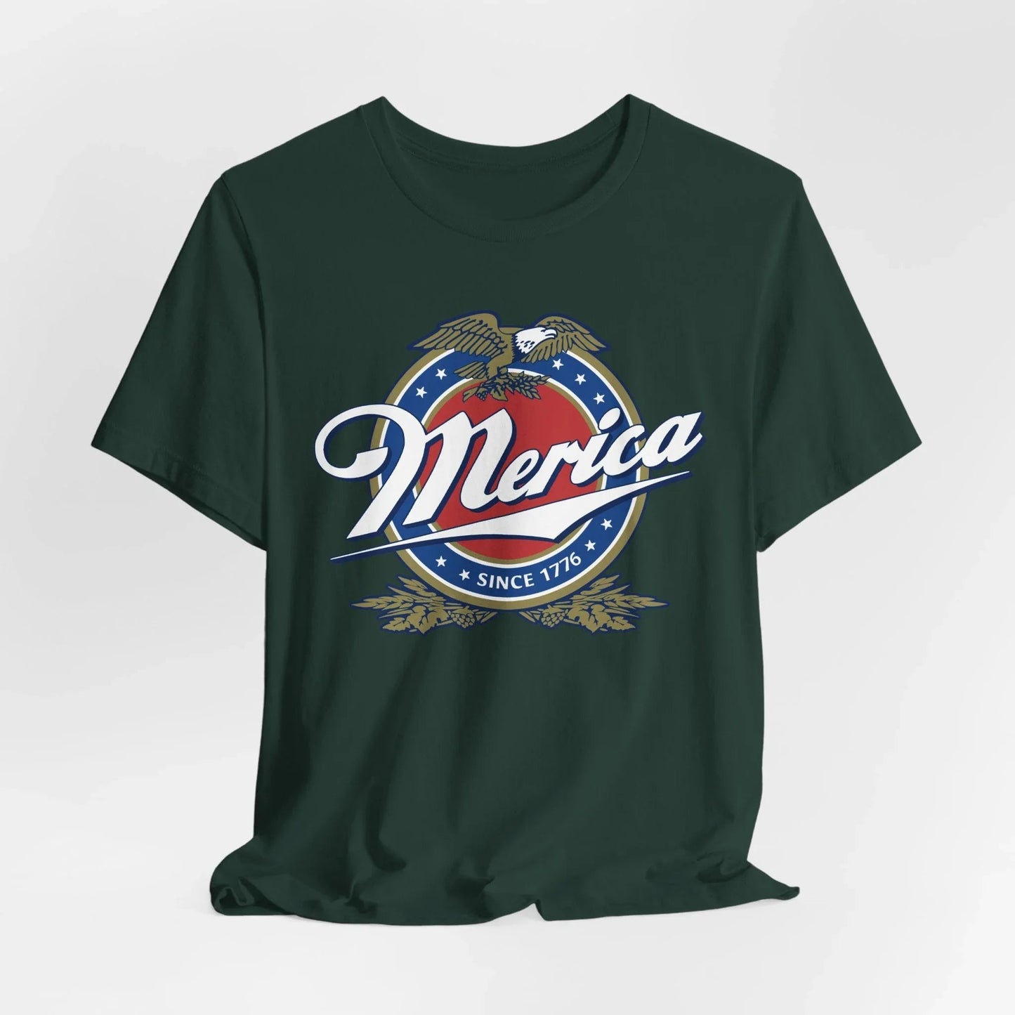 Patriotic American Tee - Merica Design, Unisex Short Sleeve Shirt for BBQ, Independence Day, Family Gatherings, Casual Wear, Gift - SKULLFURY MERCH