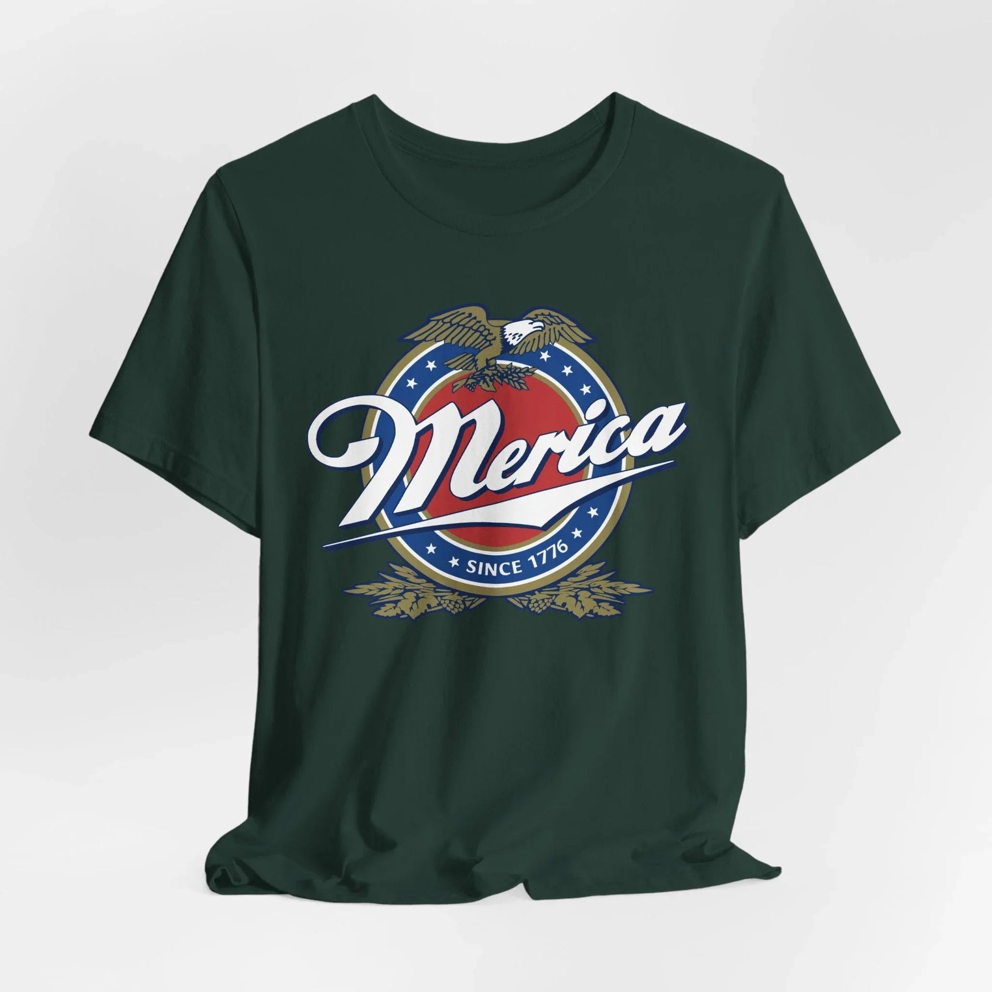 Patriotic American Tee - Merica Design, Unisex Short Sleeve Shirt for BBQ, Independence Day, Family Gatherings, Casual Wear, Gift - SKULLFURY MERCH