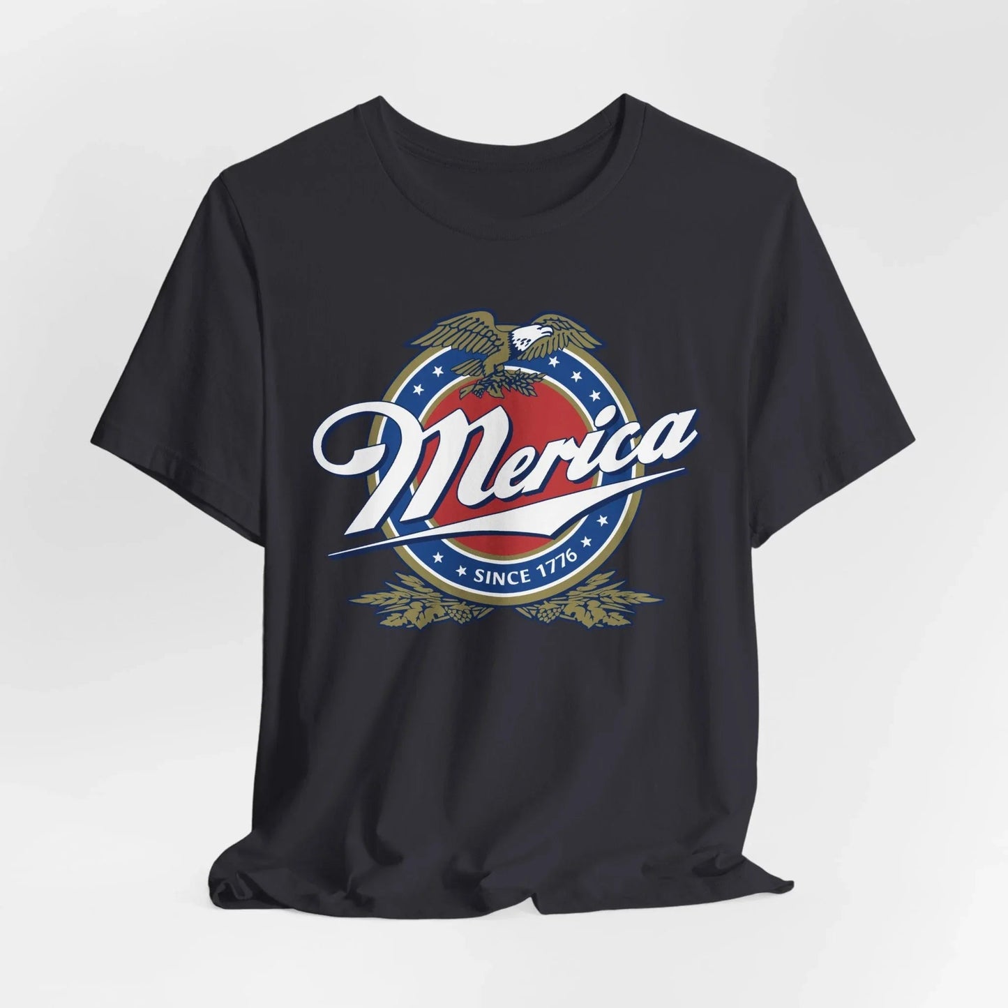 Patriotic American Tee - Merica Design, Unisex Short Sleeve Shirt for BBQ, Independence Day, Family Gatherings, Casual Wear, Gift - SKULLFURY MERCH