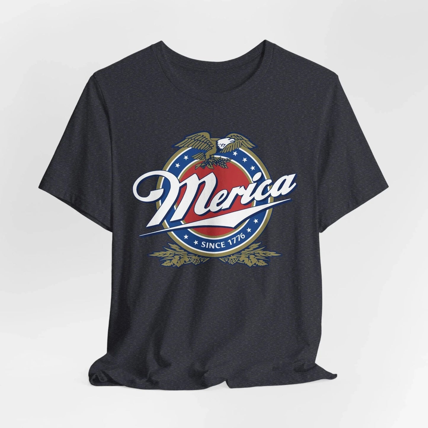 Patriotic American Tee - Merica Design, Unisex Short Sleeve Shirt for BBQ, Independence Day, Family Gatherings, Casual Wear, Gift - SKULLFURY MERCH
