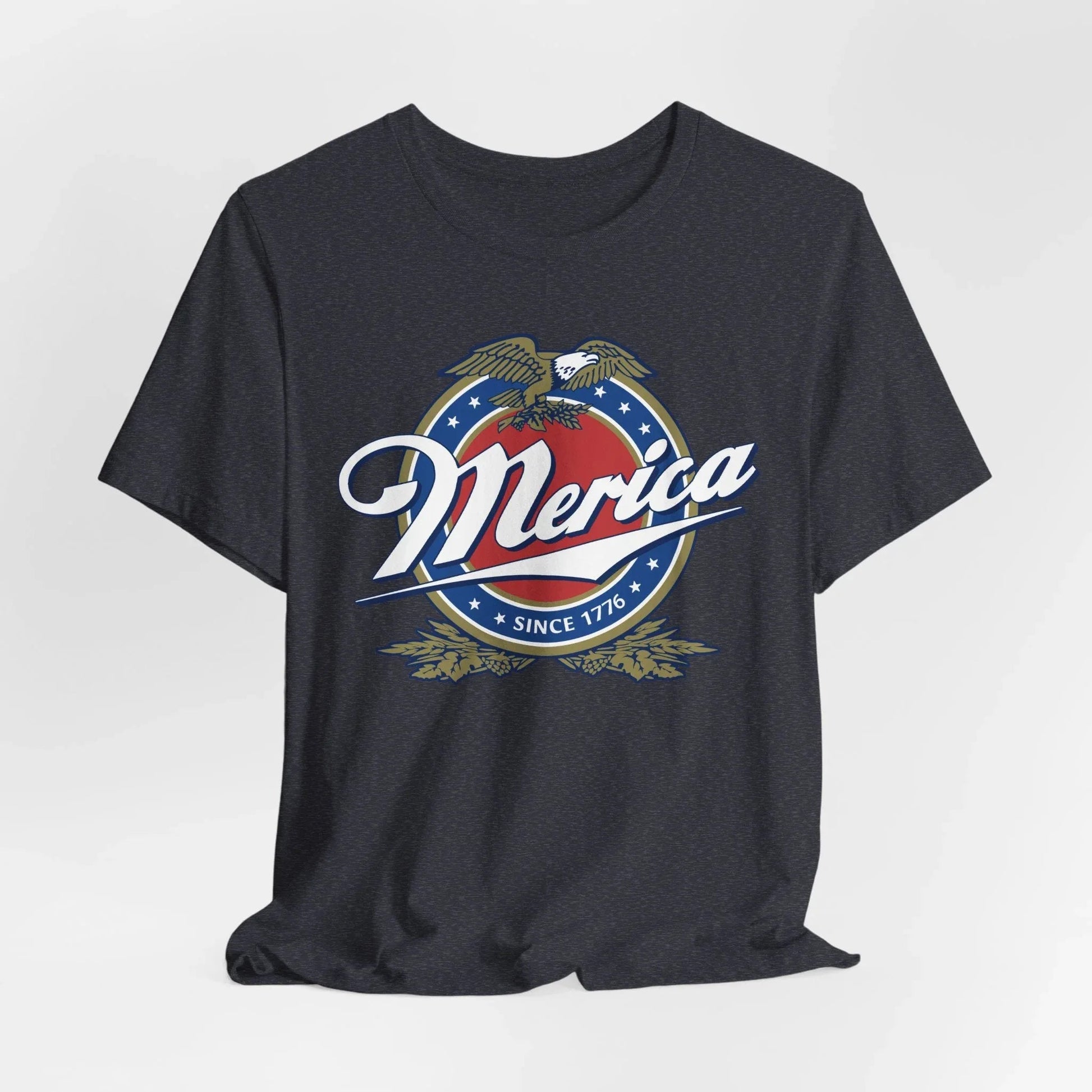 Patriotic American Tee - Merica Design, Unisex Short Sleeve Shirt for BBQ, Independence Day, Family Gatherings, Casual Wear, Gift - SKULLFURY MERCH