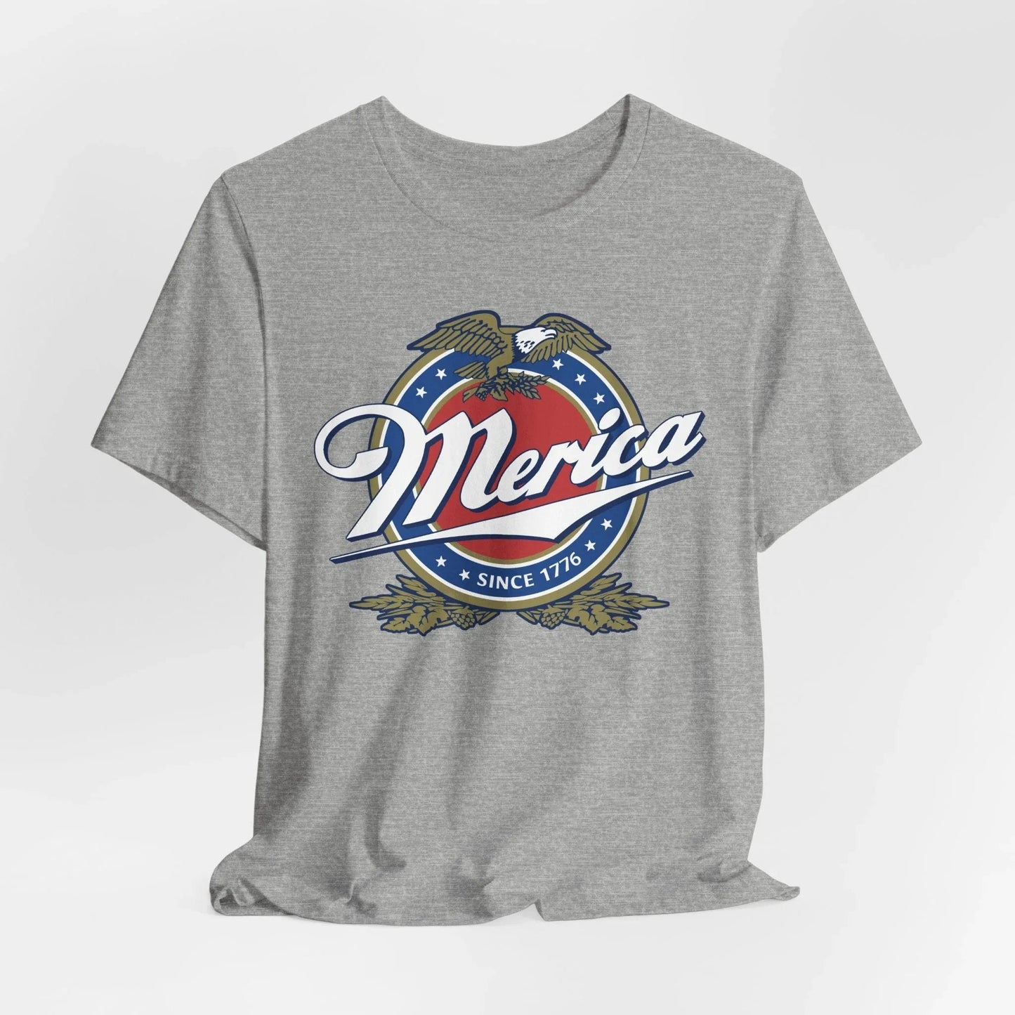 Patriotic American Tee - Merica Design, Unisex Short Sleeve Shirt for BBQ, Independence Day, Family Gatherings, Casual Wear, Gift - SKULLFURY MERCH