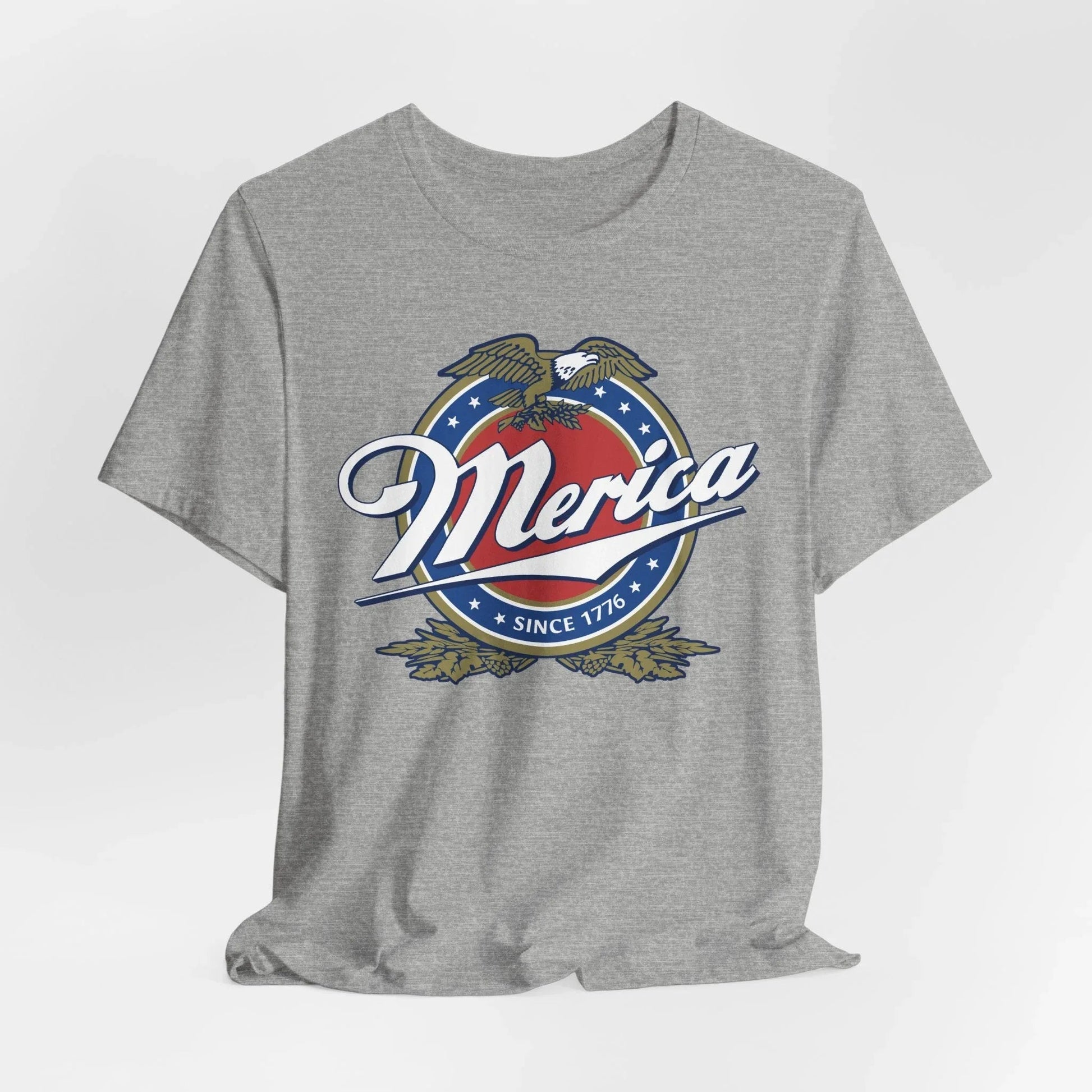 Patriotic American Tee - Merica Design, Unisex Short Sleeve Shirt for BBQ, Independence Day, Family Gatherings, Casual Wear, Gift - SKULLFURY MERCH