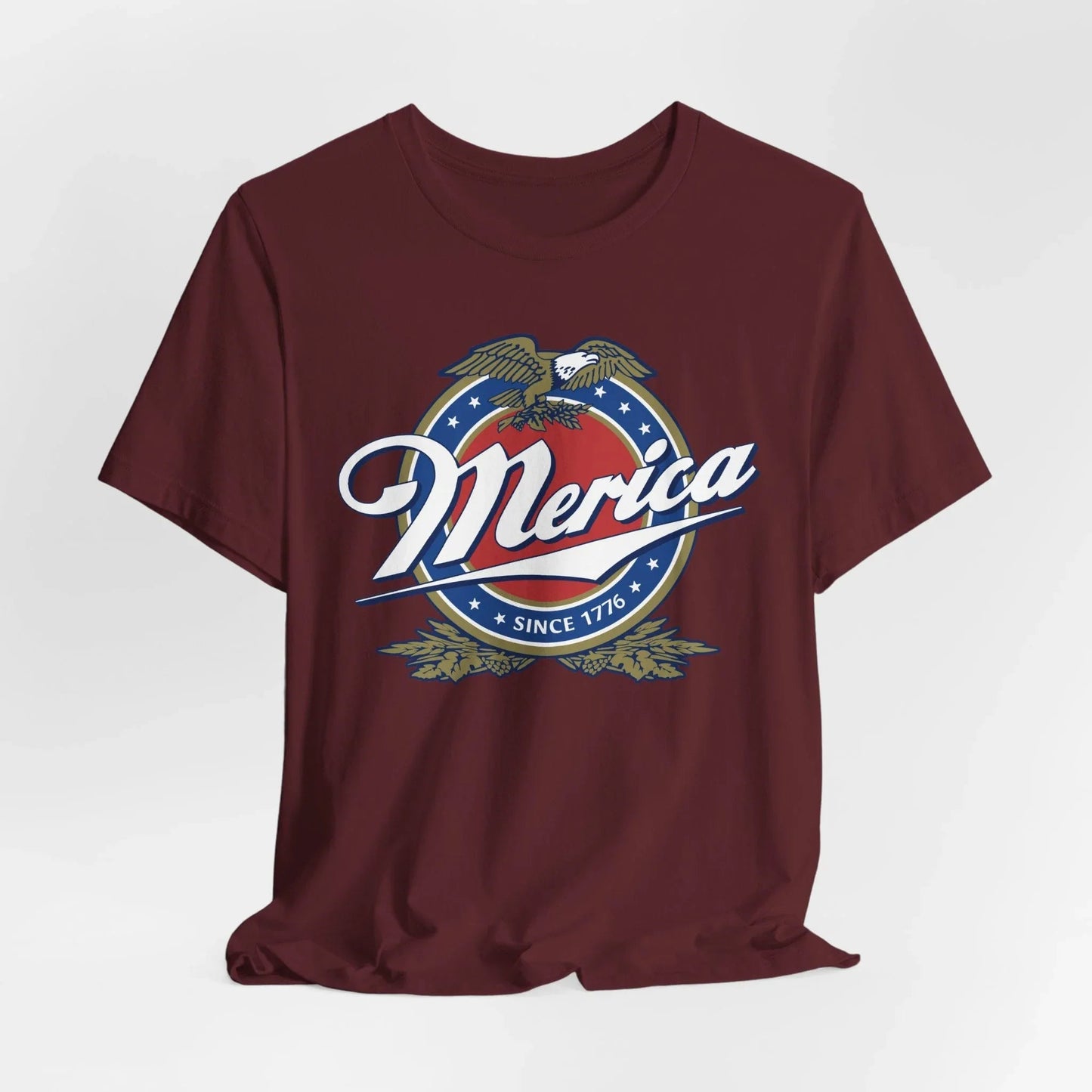 Patriotic American Tee - Merica Design, Unisex Short Sleeve Shirt for BBQ, Independence Day, Family Gatherings, Casual Wear, Gift - SKULLFURY MERCH