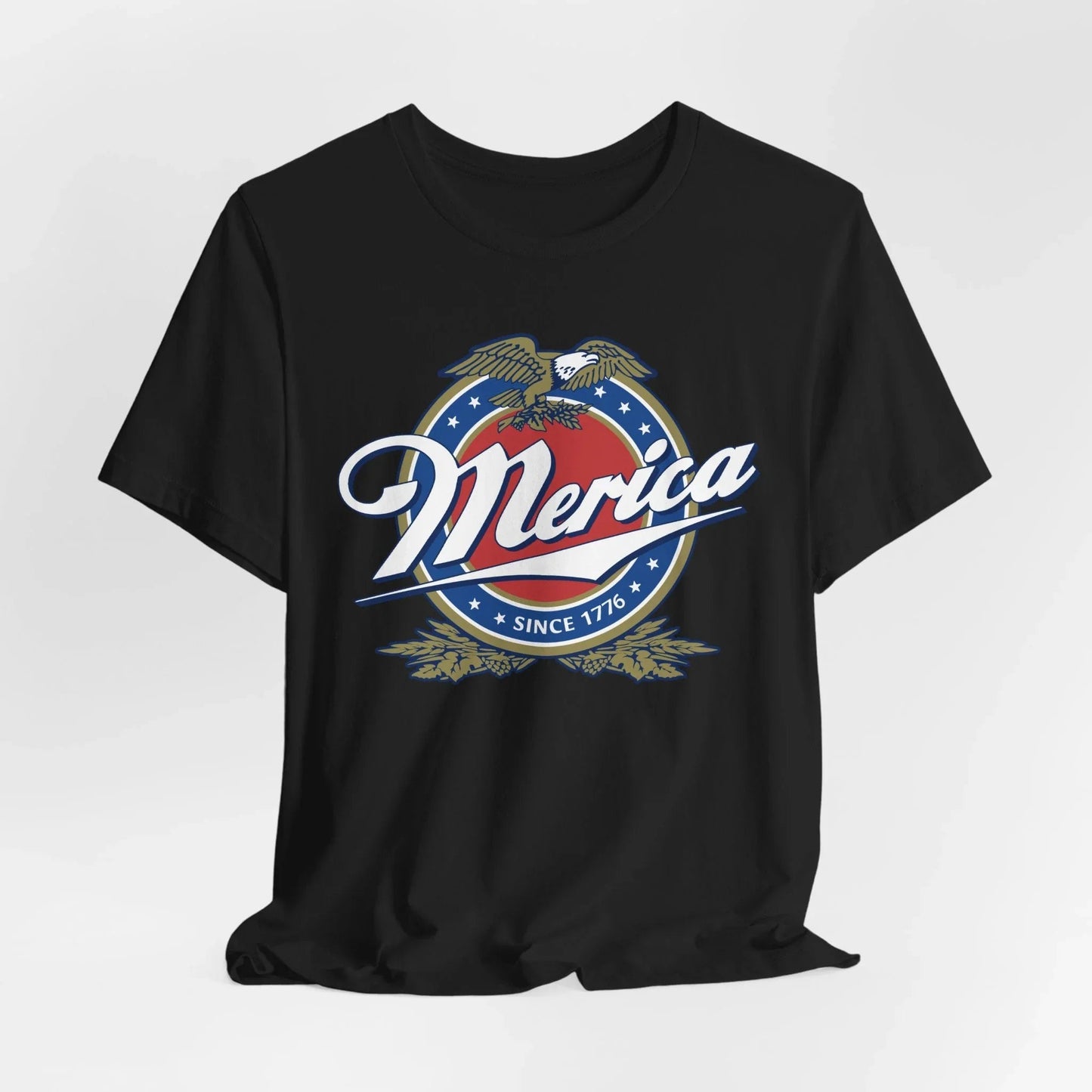 Patriotic American Tee - Merica Design, Unisex Short Sleeve Shirt for BBQ, Independence Day, Family Gatherings, Casual Wear, Gift - SKULLFURY MERCH