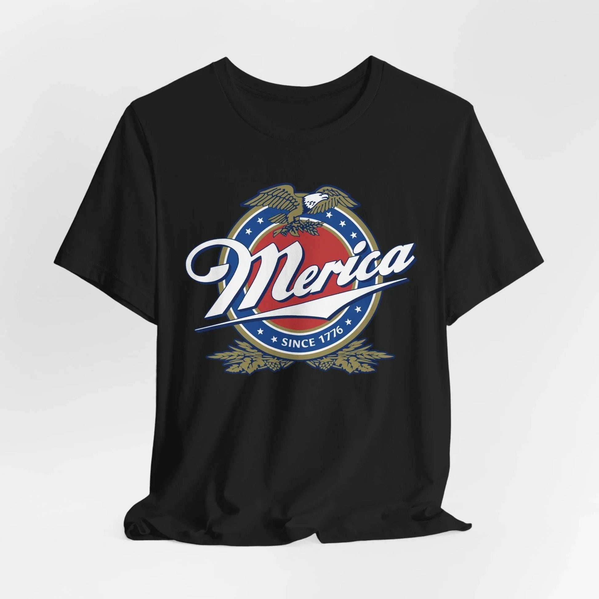 Patriotic American Tee - Merica Design, Unisex Short Sleeve Shirt for BBQ, Independence Day, Family Gatherings, Casual Wear, Gift - SKULLFURY MERCH