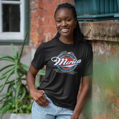 Patriotic American Tee - Merica Design, Unisex Short Sleeve Shirt for BBQ, Independence Day, Family Gatherings, Casual Wear, Gift - SKULLFURY MERCH