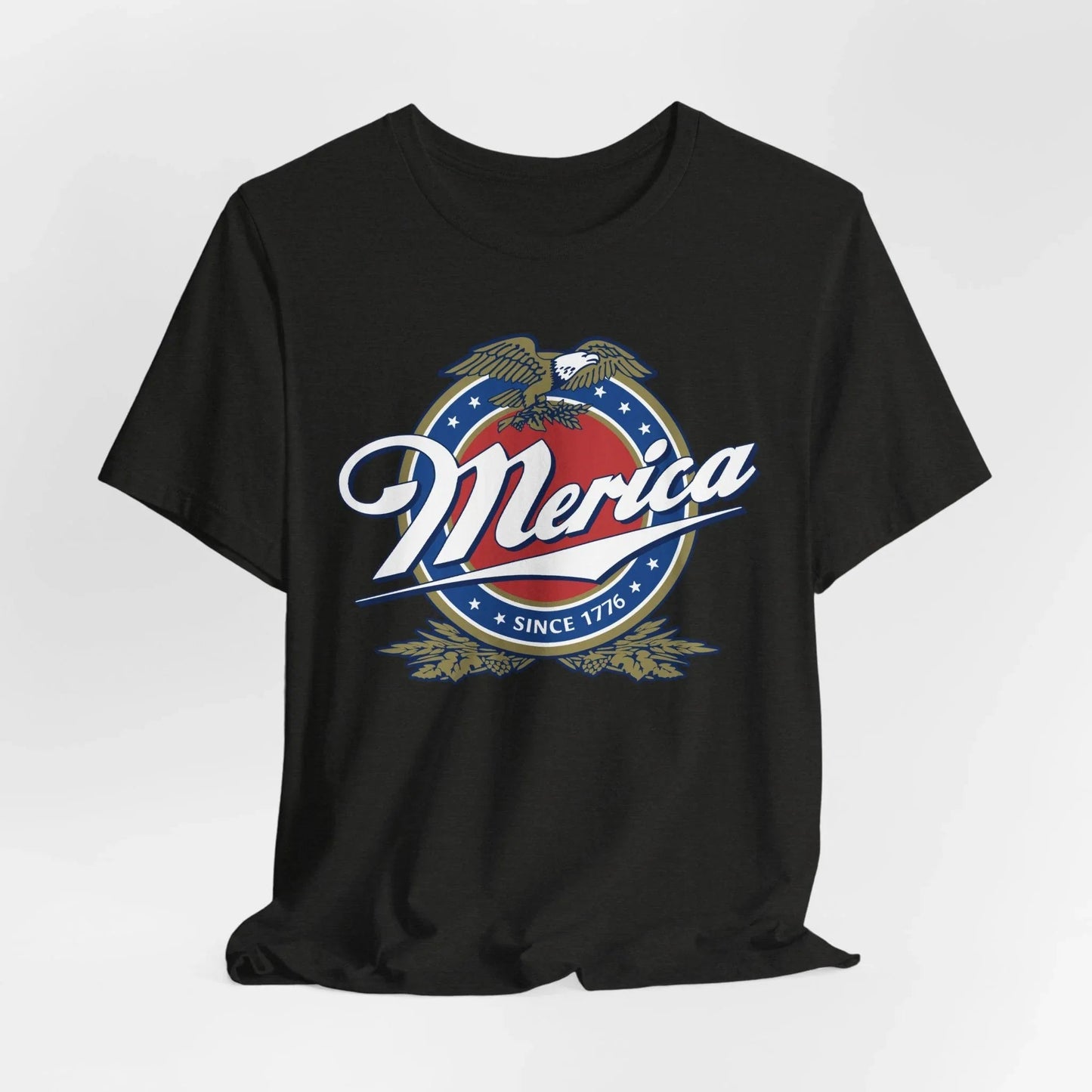 Patriotic American Tee - Merica Design, Unisex Short Sleeve Shirt for BBQ, Independence Day, Family Gatherings, Casual Wear, Gift - SKULLFURY MERCH