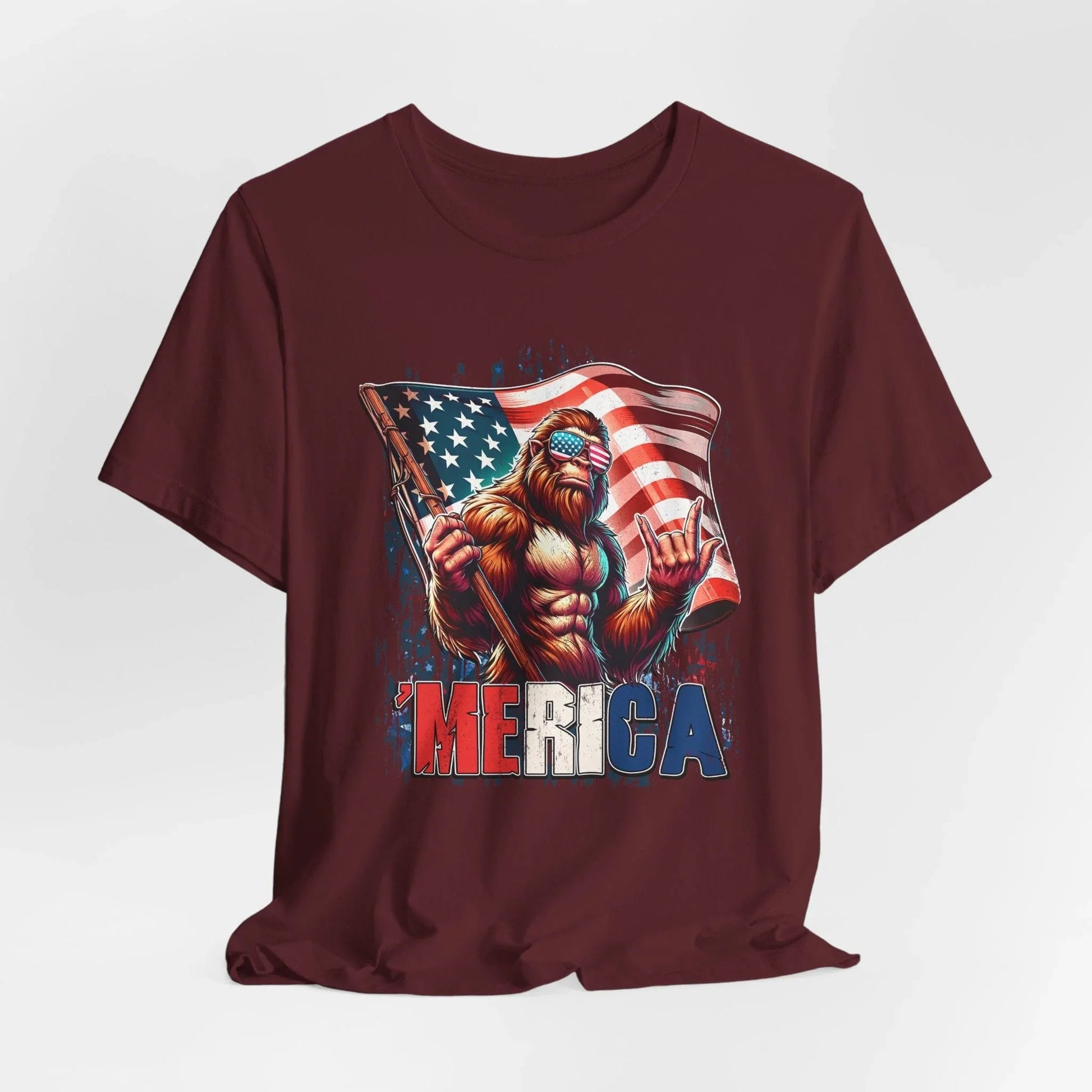 Patriotic Beast Unisex Tee, American Holidays Shirt, Independence Day Gift, Summer BBQ Attire, Funny Tee for Casual Wear - SKULLFURY MERCH