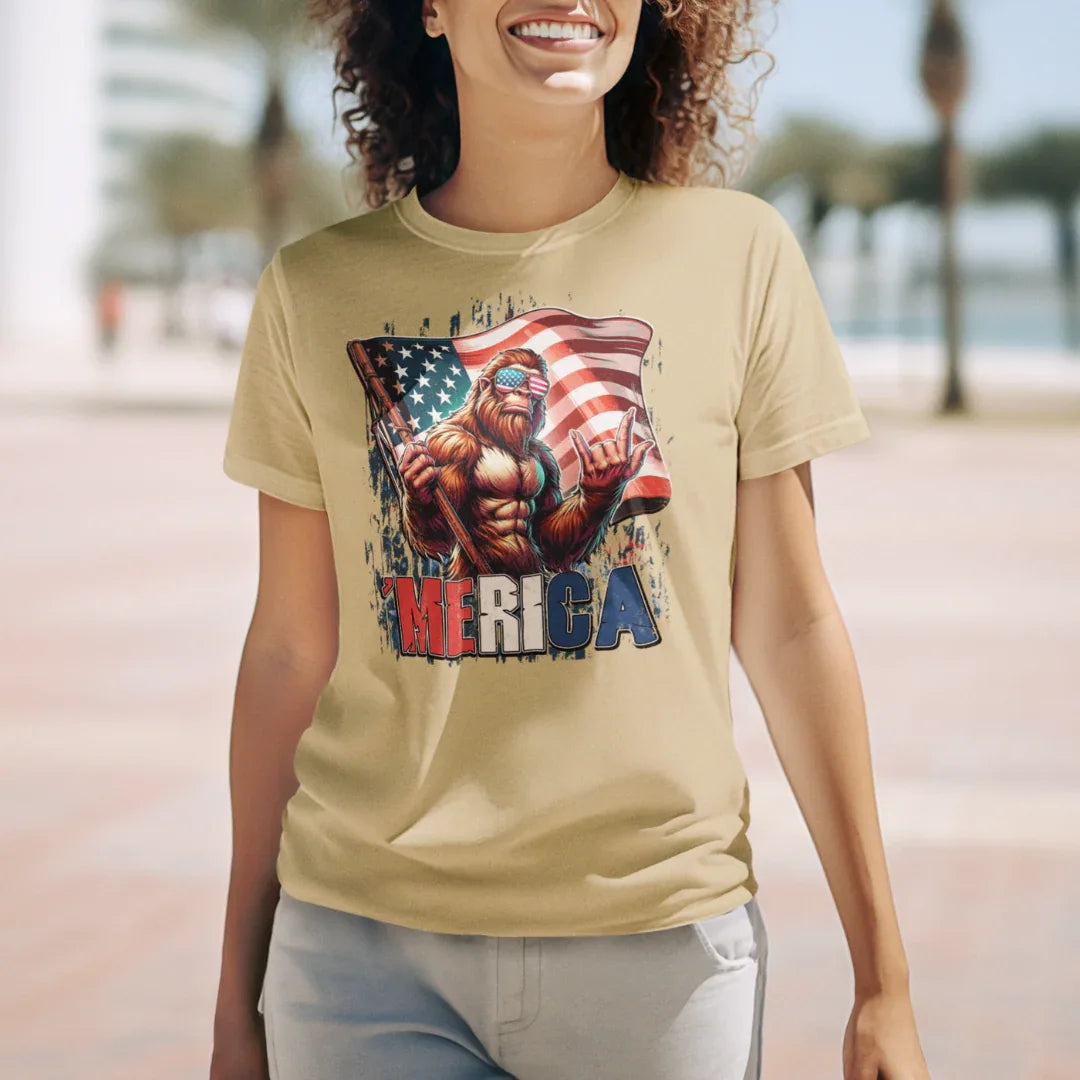 Patriotic Beast Unisex Tee, American Holidays Shirt, Independence Day Gift, Summer BBQ Attire, Funny Tee for Casual Wear - SKULLFURY MERCH