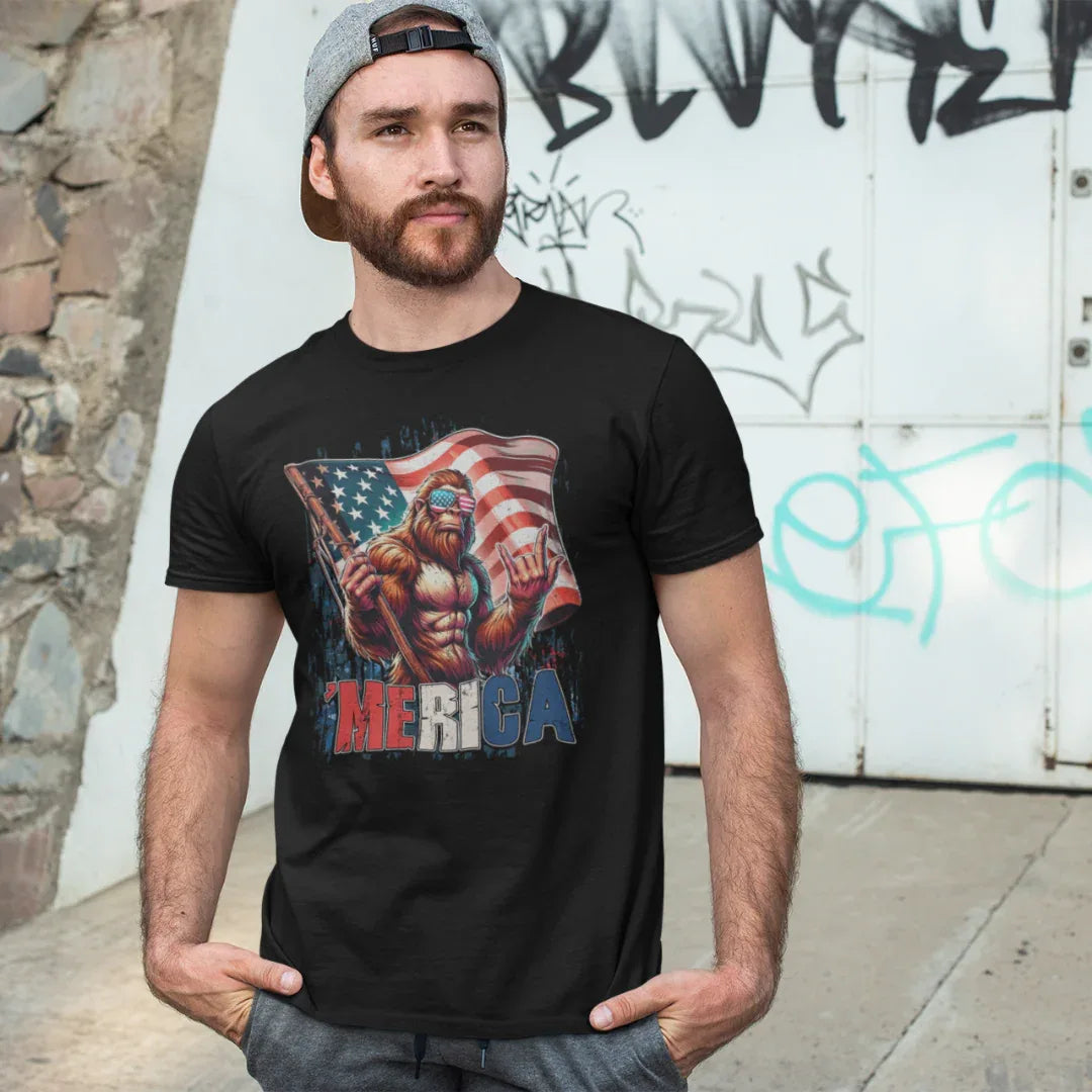 Patriotic Beast Unisex Tee, American Holidays Shirt, Independence Day Gift, Summer BBQ Attire, Funny Tee for Casual Wear - SKULLFURY MERCH