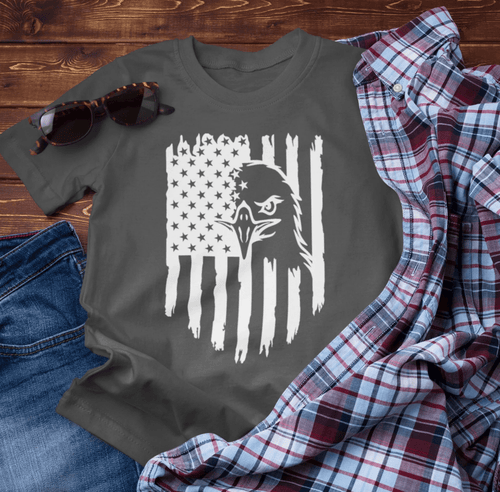 Patriotic Eagle Flag Unisex T-Shirt, Patriotism, Celebrate Freedom - American Pride Tee, USA Flag Shirt - SKULLFURY MERCH