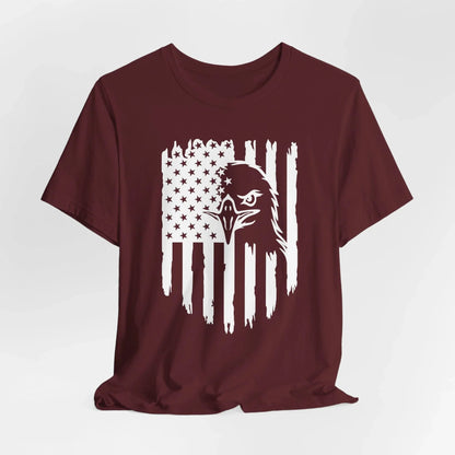 Patriotic Eagle Flag Unisex T-Shirt, Patriotism, Celebrate Freedom - American Pride Tee, USA Flag Shirt - SKULLFURY MERCH