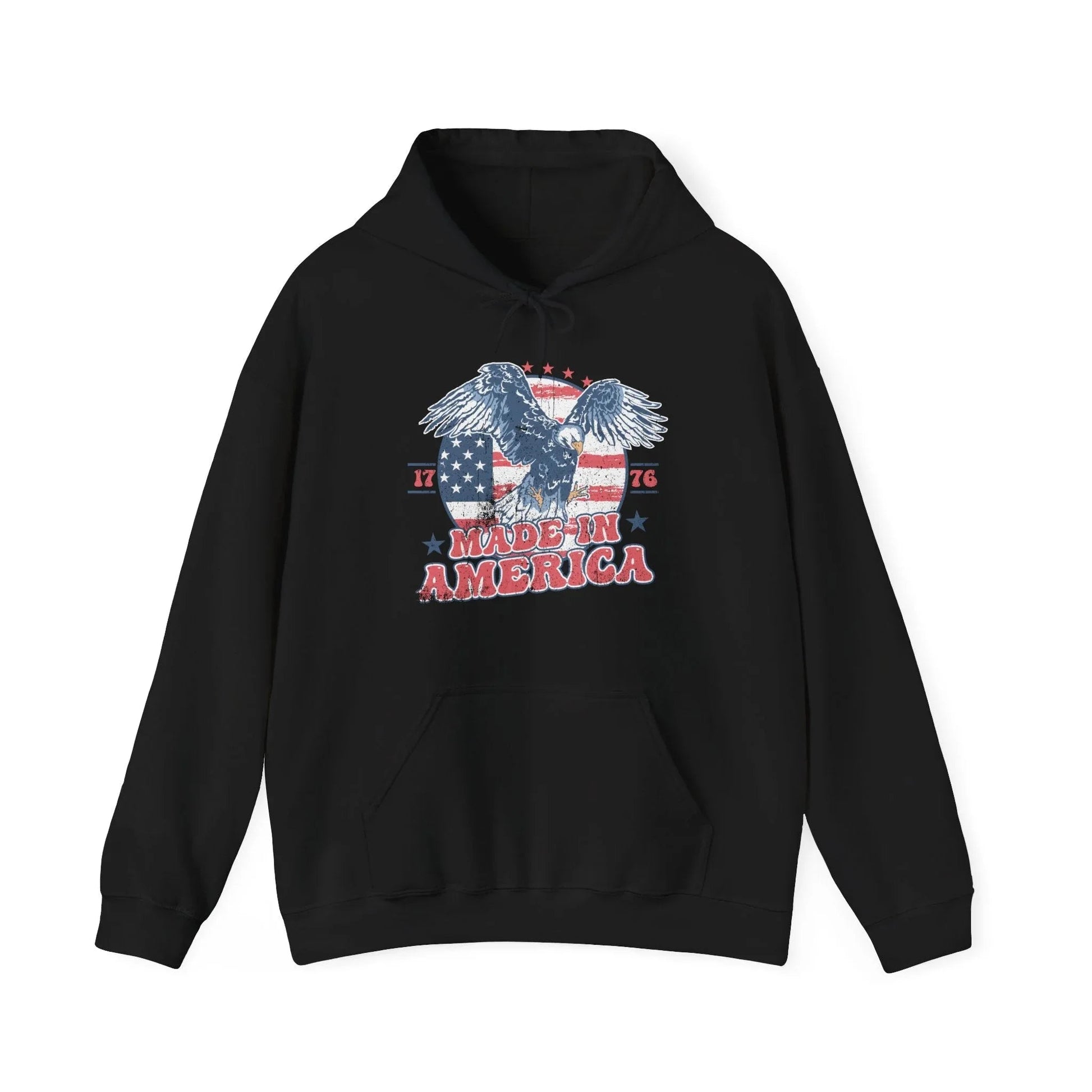 Patriotic Eagle Hoodie for Independence Day - SKULLFURY MERCH