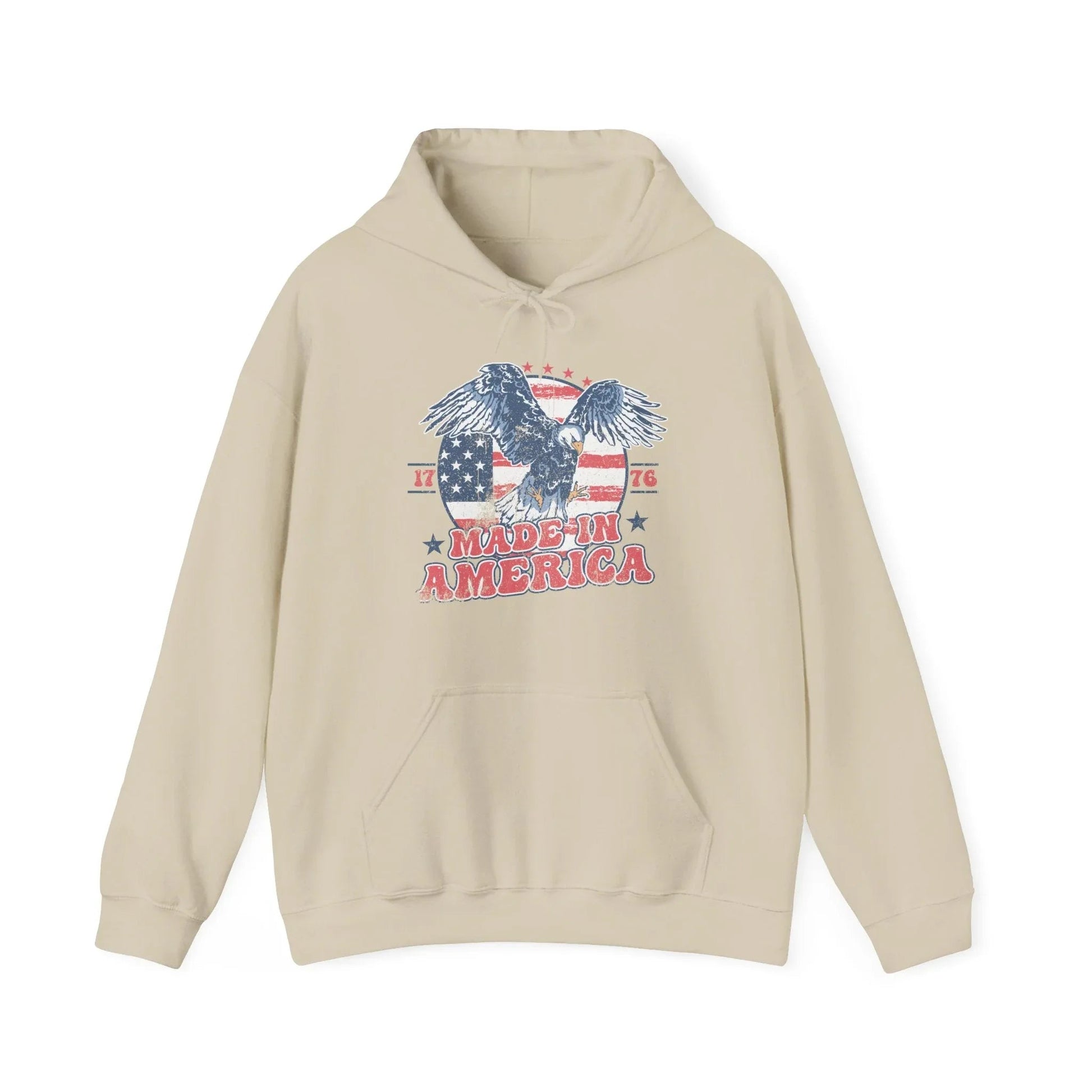 Patriotic Eagle Hoodie for Independence Day - SKULLFURY MERCH