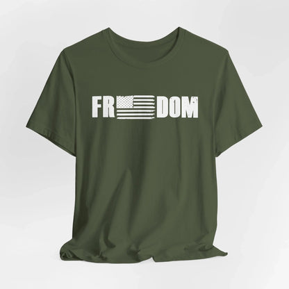 Patriotic Freedom Tee, USA Flag Shirt, Independence Day Apparel, American Pride Top, Fourth of July Tee, Patriotic Clothing - SKULLFURY MERCH