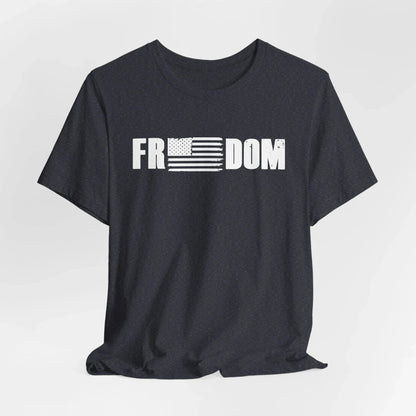 Patriotic Freedom Tee, USA Flag Shirt, Independence Day Apparel, American Pride Top, Fourth of July Tee, Patriotic Clothing - SKULLFURY MERCH