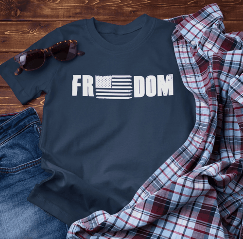 Patriotic Freedom Tee, USA Flag Shirt, Independence Day Apparel, American Pride Top, Fourth of July Tee, Patriotic Clothing - SKULLFURY MERCH