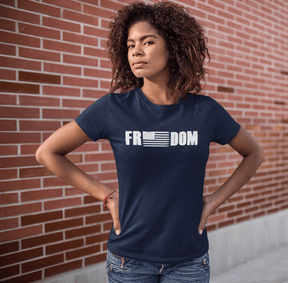 Patriotic Freedom Tee, USA Flag Shirt, Independence Day Apparel, American Pride Top, Fourth of July Tee, Patriotic Clothing - SKULLFURY MERCH