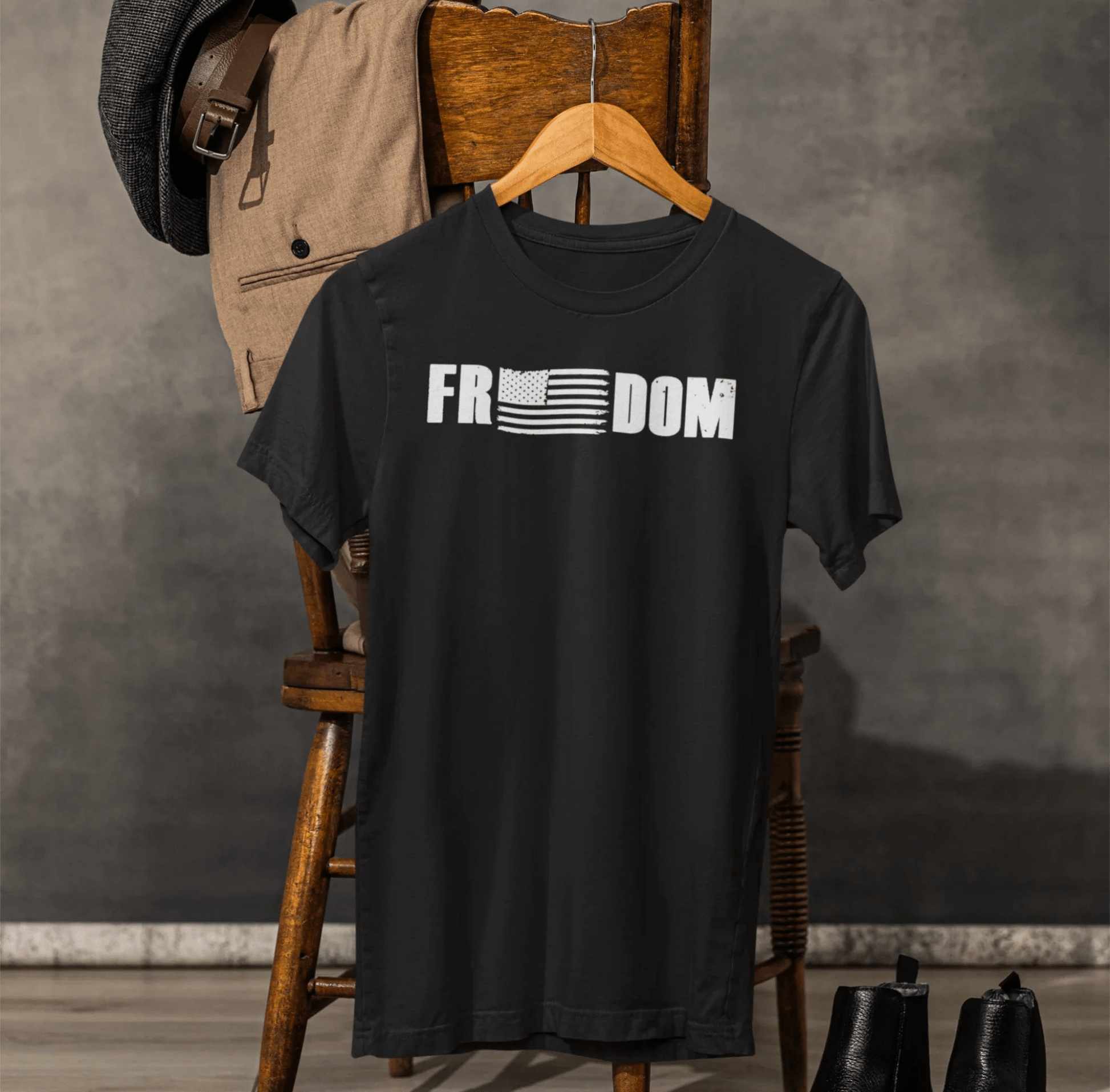 Patriotic Freedom Tee, USA Flag Shirt, Independence Day Apparel, American Pride Top, Fourth of July Tee, Patriotic Clothing - SKULLFURY MERCH