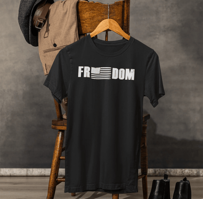 Patriotic Freedom Tee, USA Flag Shirt, Independence Day Apparel, American Pride Top, Fourth of July Tee, Patriotic Clothing - SKULLFURY MERCH