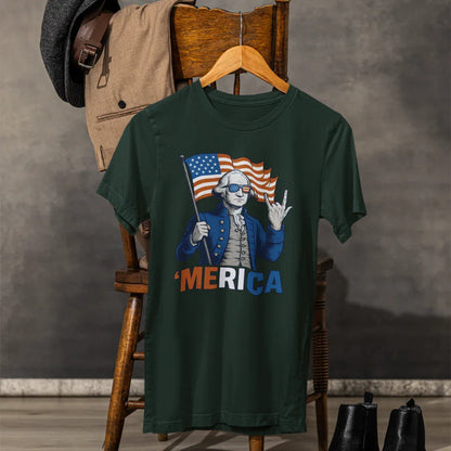 Patriotic Graphic Tee - 'Merica, 4th of July Shirt, Funny T-Shirt for Independence Day, USA Pride Clothing, Gift for Veterans - SKULLFURY MERCH