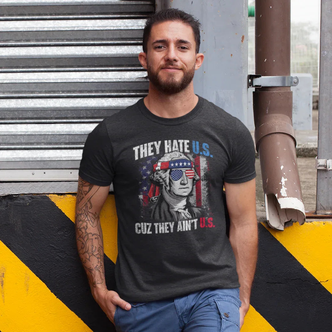 Patriotic Short Sleeve Tee, Independence Day Shirt, USA Pride Top, Trendy Graphic Tee, Casual Summer Wear, Gift for Americans - SKULLFURY MERCH