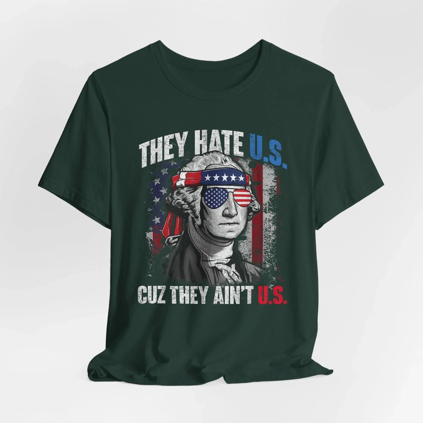 Patriotic Short Sleeve Tee, Independence Day Shirt, USA Pride Top, Trendy Graphic Tee, Casual Summer Wear, Gift for Americans - SKULLFURY MERCH