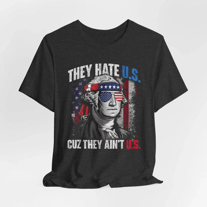 Patriotic Short Sleeve Tee, Independence Day Shirt, USA Pride Top, Trendy Graphic Tee, Casual Summer Wear, Gift for Americans - SKULLFURY MERCH