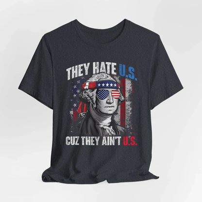 Patriotic Short Sleeve Tee, Independence Day Shirt, USA Pride Top, Trendy Graphic Tee, Casual Summer Wear, Gift for Americans - SKULLFURY MERCH