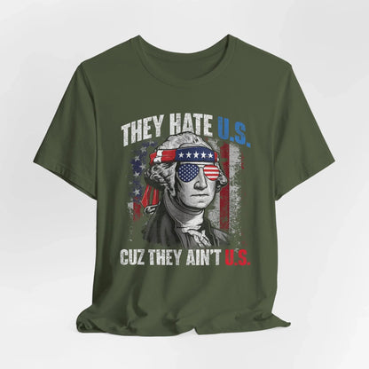Patriotic Short Sleeve Tee, Independence Day Shirt, USA Pride Top, Trendy Graphic Tee, Casual Summer Wear, Gift for Americans - SKULLFURY MERCH