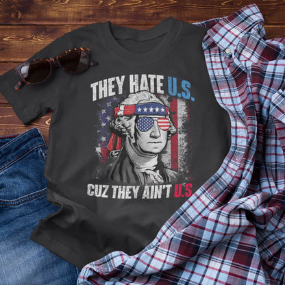 Patriotic Short Sleeve Tee, Independence Day Shirt, USA Pride Top, Trendy Graphic Tee, Casual Summer Wear, Gift for Americans - SKULLFURY MERCH