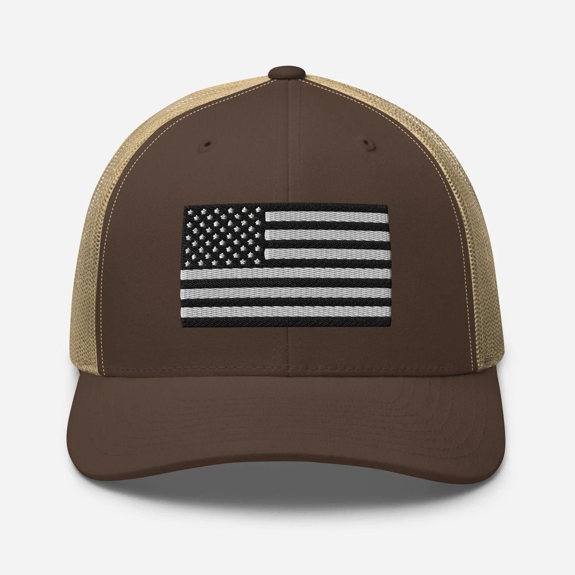 Patriotic Snapback Trucker Cap - American Flag Design - SKULLFURY MERCH