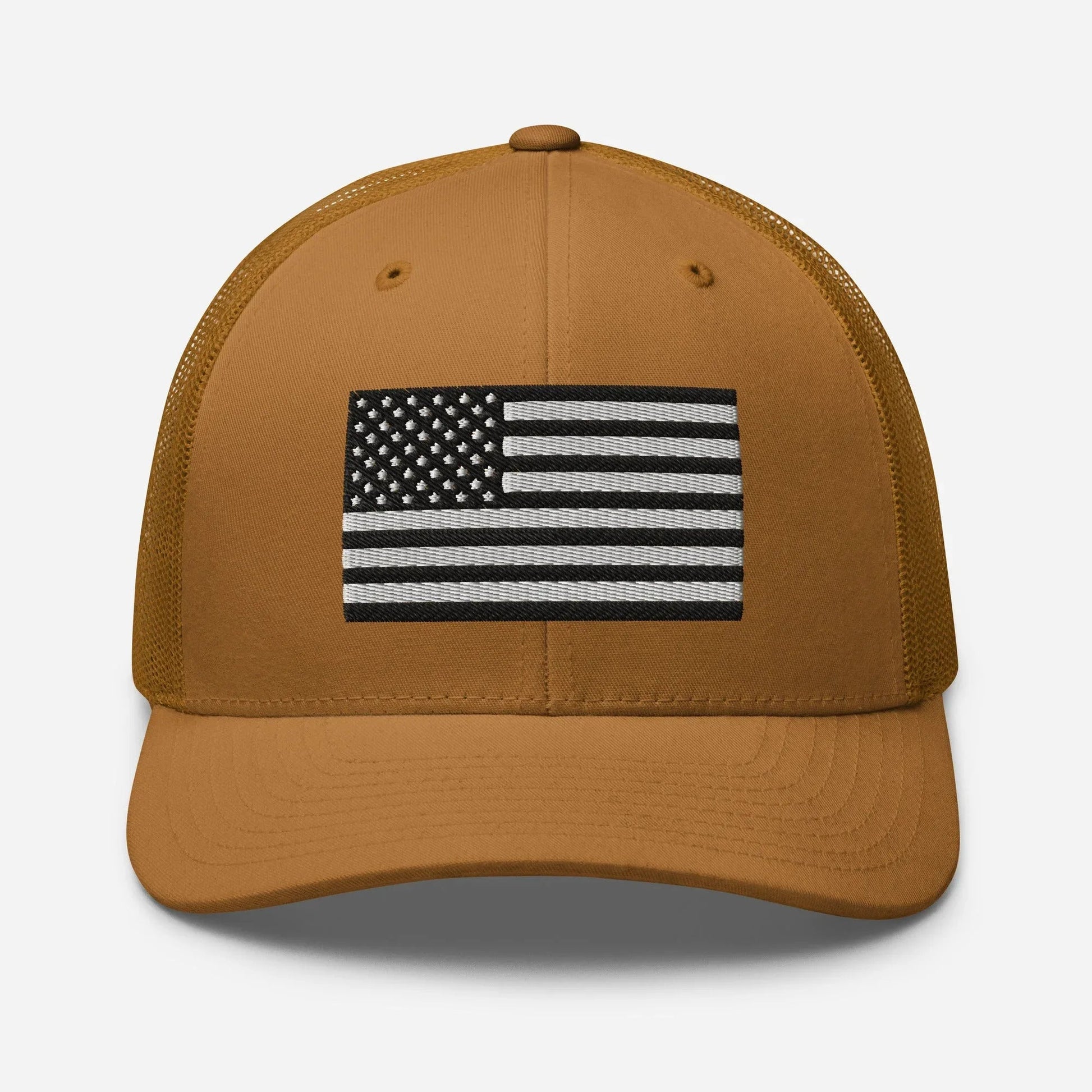 Patriotic Snapback Trucker Cap - American Flag Design - SKULLFURY MERCH