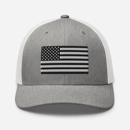 Patriotic Snapback Trucker Cap - American Flag Design - SKULLFURY MERCH