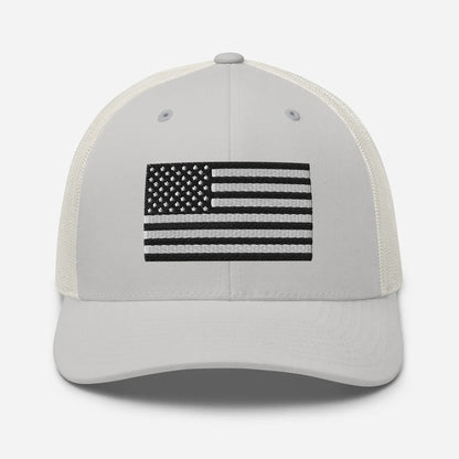 Patriotic Snapback Trucker Cap - American Flag Design - SKULLFURY MERCH