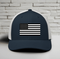 Patriotic Snapback Trucker Cap - American Flag Design