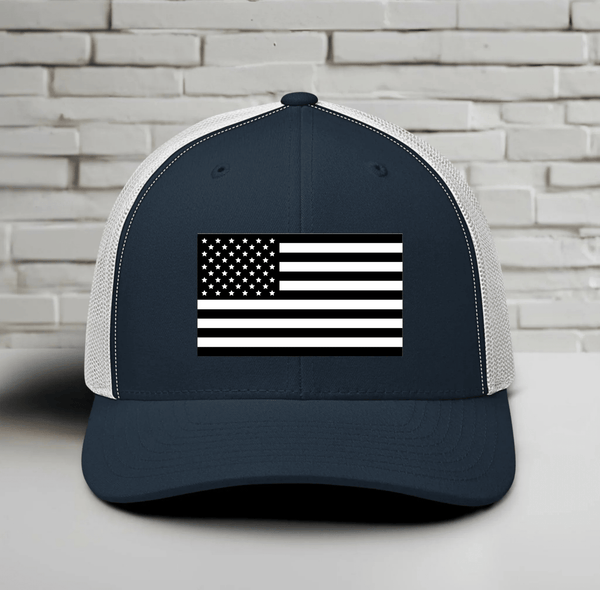 Patriotic Snapback Trucker Cap - American Flag Design