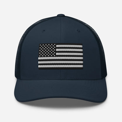 Patriotic Snapback Trucker Cap - American Flag Design - SKULLFURY MERCH