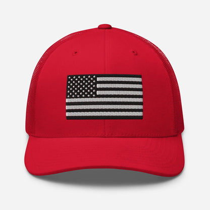 Patriotic Snapback Trucker Cap - American Flag Design - SKULLFURY MERCH