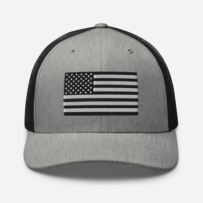 Patriotic Snapback Trucker Cap - American Flag Design - SKULLFURY MERCH