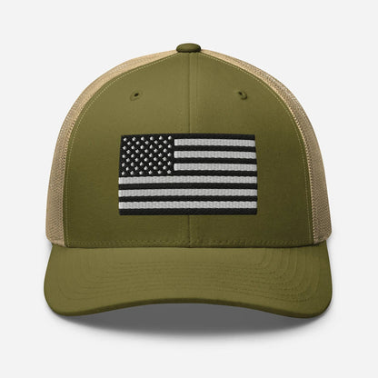 Patriotic Snapback Trucker Cap - American Flag Design - SKULLFURY MERCH